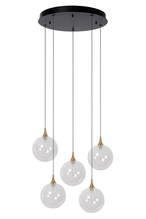 Lucide GISELA - Suspension - Ø 48 cm - LED Dim. - 5x3,8W 2700K - Transparent | Premium - éteint